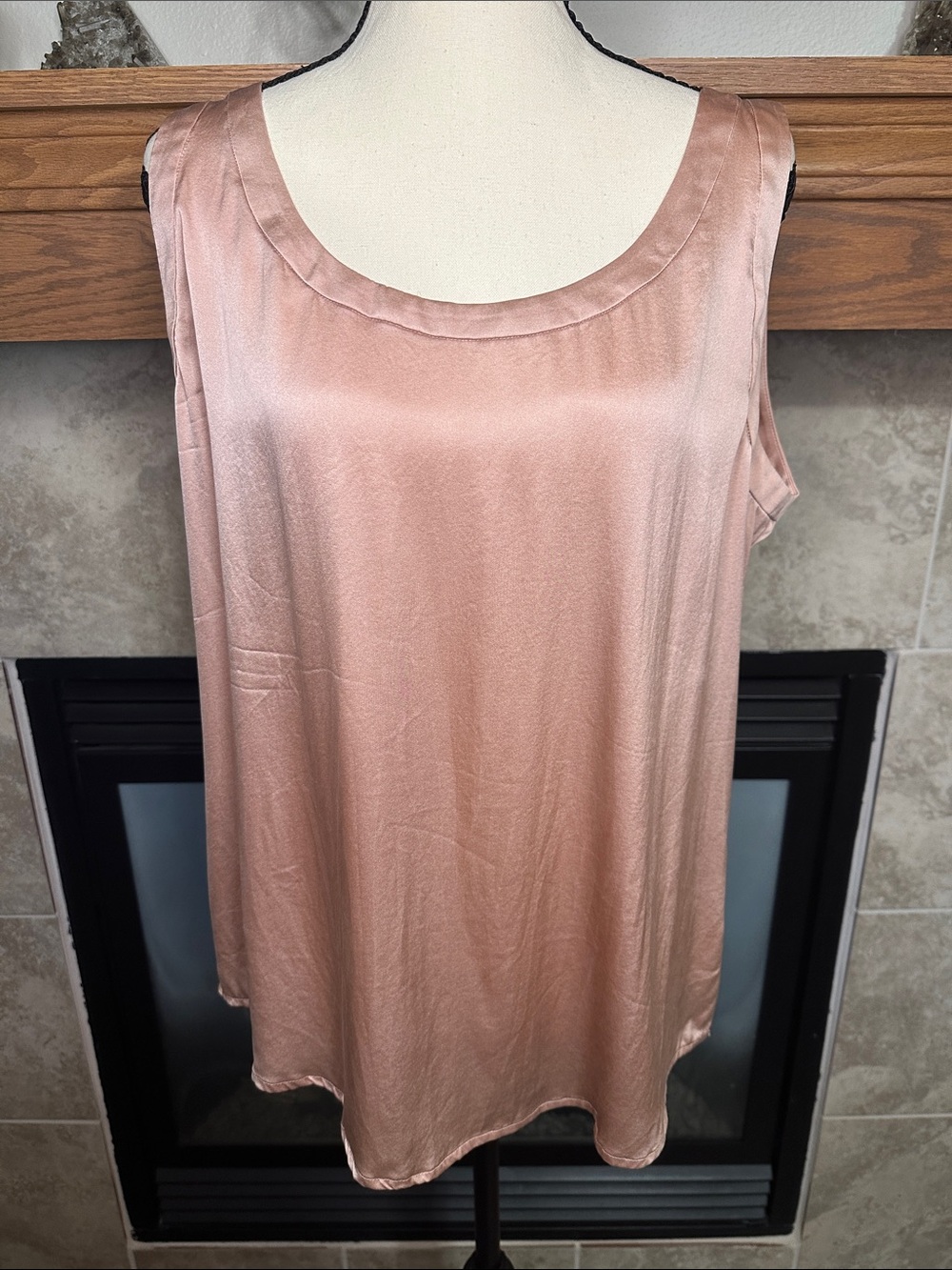 Antonio Melani L 90% Silk Blush Pink Sleeveless Tank Blouse Silk Blend Top